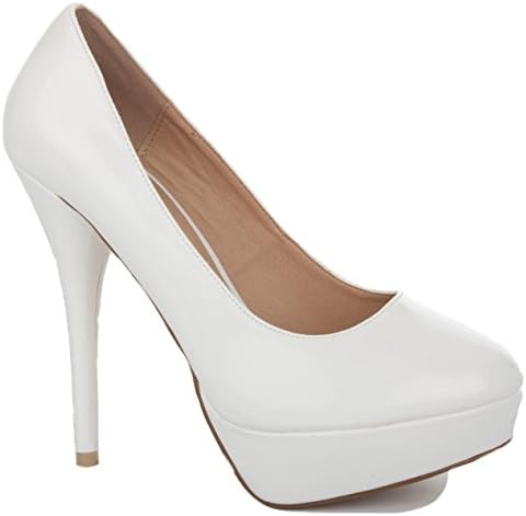 White Patent Size 4 - NEW WOMENS LADIES PLATFORM PARTY PROM WEDDING BRIDAL WORK HIGH HEELS STILETTO COURT SHOES PUMPS