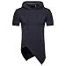 Produktbild ODRD Herren T-Shirts Frühling Sommer  Herren Unregelmäßiger Saum Mit Kapuze Einfarbig Sport Kurzarm T-Shirt Top Bluse Top Bluse Tee Lässige Top Tanktop Bluse Langarmshirts Tee t Shirts