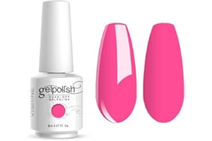Vishine 8ml Gelpolish Lacquer Shiny Color Soak Off UV LED Gel Nail Polish Manicure Hot Pink #1558