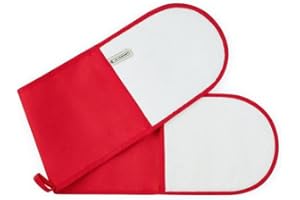 Le Creuset 4-Layered Textile Double Oven Gloves, Stain Resistant, Red, 95001000600000