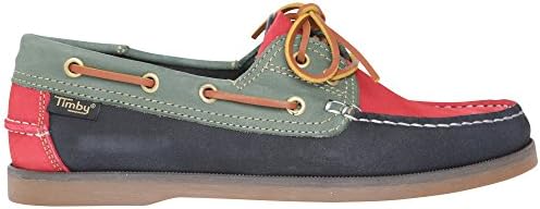 Ladies Premium Leather Deck / Boat Shoes 1830 Red by Timby (UK 5 / EU 38)