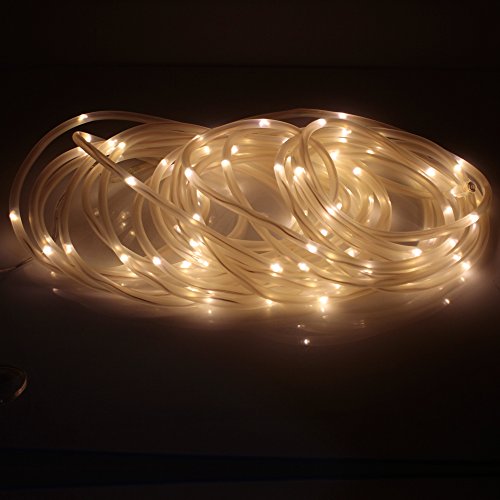 Forever Speed led lichterschlauch Solar Solarlichterkette 12m (10M lichterschlauch + 2m Anschlusskabel),tragbar, mit Lichtsensor, Außenlichterkette, Weihnachtsbeleuchtung, Beleuchtung für Hochzeit, Party und Weihnachten, 1.2 V 100 LEDs Warmweiß wasserdicht IP65 - 4