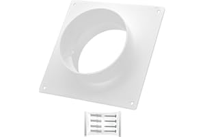 H&C VENT Flangia a parete 125 mm Raccordo per tubo per condotto di ventilazione in PVC - Diametro 125 mm - Tubo tondo dritto Elemento per impianto aria