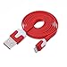 Produktbild Original iProtect Lightning USB 1m flaches Ladekabel Datenkabel knotenfrei für Apple iPhone 5 5s 5c SE, iPhone 6 6 Plus 6s 6s Plus, iPhone 7 7 Plus, iPhone 8 8 Plus, iPhone X, iPad mit Lightning Anschluss in rot