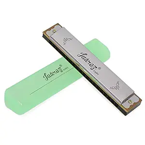 JUAREZ JRH20A 20 Holes Educational Harmonica Key of C Scale | Mouth Organ | Cover - Stainless iron | Comb - Abs | Reed  Brass Silver