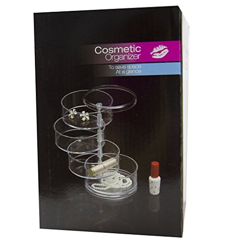 Feibrand Kosmetik Organzier Tower Transparent – mit 4 drehbaren Fächern, Kunststoff – Acryl - 3
