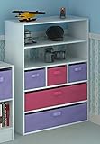 Home Source Kids Toy Storage Cabinet 5 Tiers 5 Canvas Drawers for Children's Bedroom ()