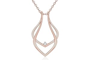 WuLi77 Geometrische Ringhalter Halskette Anhänger Schmuck für Frauen Freundin Keeper für Arbeiter Jubiläum vorhanden sicherer Halsketten Kette