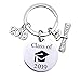 Produktbild Templom SIX 2019 Graduation Gift Keychain, inspirierende motivierende Zitate Edelstahl Schlüsselanhänger Graduierung Schmuck, College Graduation Gift(H01)