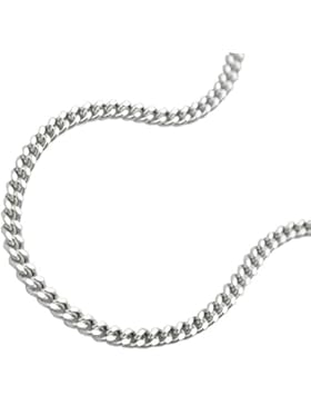 Kette Halskette Panzerkette aus 925 Silber Collier Anhängerkette 2x diamantiert Länge 45 cm Breite 1,7 mm