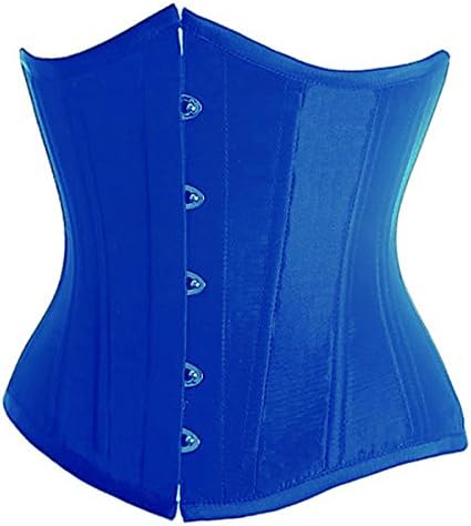 JL Elegant Blue Lady's Cincher Underbust Corset Body Shaper Bustier + G-String (UK(8-10) M, Blue)