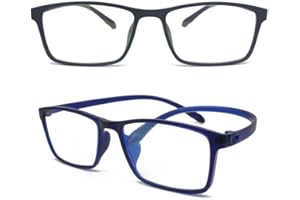 Mcoorn Gafas de Lectura Flexibles Ligeras, Anchas Anti Luz Azul (Pack 2)
