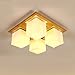 Produktbild Europäische moderne einfache LED-Deckenlampe Japanische kreative feste hölzerne Schlafzimmer-Lichter ( Size : Four heads )