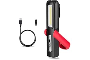 Velamp Davy Lampada da Lavoro LED Ricaricabile 3 W, Nero