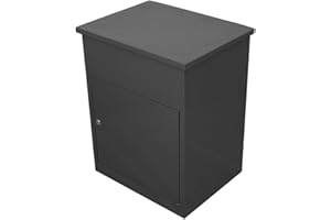 MONSTER SHOP Parcel Post Box Lockable Wall Mounted Secure Large Outdoor Letter Smart Mail Drop Box Weatherproof Galvanised Steel | 5 Keys | 580 x 460 x 360mm