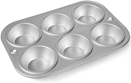 Aluminum ALHUTAIB Aluminium 6 Cup Muffin/Cake Tray, 10 Inches, Silver