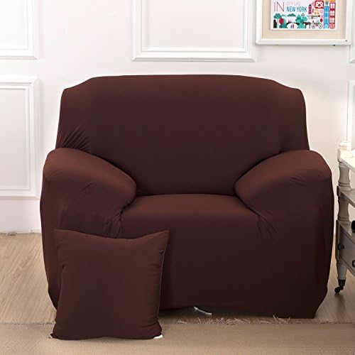 ZHIHONG 1 Seater Sofa Cover All-inclusive Slipcover Elastic Fabric Protector Soft Couch Cover Washable (Coffee)