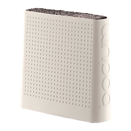 Bodum BISTRO Messerblock (Rutschfeste Silikonfüße, Spülmaschinengeeignet) cremefarben