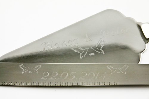 Tortenbesteck – mit Ihrer Diamantgravur (inkl.) - 2