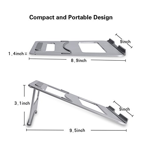 Paragala Universal Aluminium Laptop Ständer Ergonomischer Komfortabler Notebook Halterung Leichtklapp Computer Halter für Laptop Notizbuch iPad Tablet und Mehr (Silber) - 6