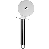 Paslanmaz &Ccedil;elik Pizza Kesici ve Hamur Ruleti, 18 cm, 6 cm &ccedil;ap - Ergonomik Saplı