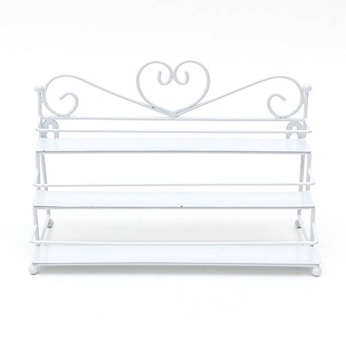 TOOGOO(R) 3-reihig metallisch Nagel Kunst Nagellack Lippenstift Verfassungs Organizer Anzeige Storage Holder weiss