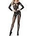 Produktbild ZEZKT Body Lingerie Transparent Ärmellos Rückenfrei Unterhemd Einteiler Bodysuit Reizwäsche Body Stringbody Netz Catsuit Body Jumpsuit Club Wear Spitze Unterwäsche Dessous Negligeeby (One Size, A)