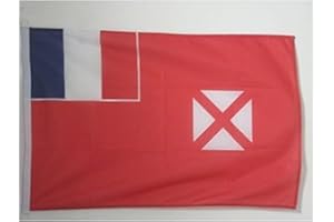 AZ FLAG - Drapeau Wallis et Futuna - 45x30 cm - Pavillon Nautique Wallisien Futunien - France Spécial Bateau Et Extérieur en Maille Bloquée avec Anneaux Plastiques Intégrés - 30g