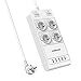 Produktbild Poweradd Steckdosenleiste mit 4 Schuko Steckdosen und 5 integrierte Intelligente Erkennung USB Port