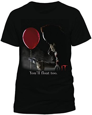 Stephen Kings IT IT Pennywise Float Unisex T-Shirt Tee, Black Medium