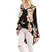 Produktbild Frauen Pullover Bluse Pulli Irregulär Hemd Tops V-Ausschnitt Blumen Drucken Sweatshirts Chiffon Damen Hemden Blusen Outerwear T shirt Tops Blusentop Kapuzenpullis Elecenty (Schwarz, L)