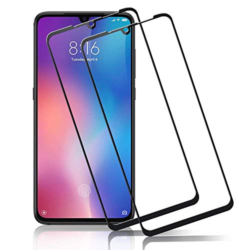 Protector de Pantalla Xiaomi Mi 9, OuTera Cristal Templado Xiaomi Mi 9, Protector Pantalla Vidrio Templado con [Anti-Arañazos][9H Dureza] [Alta Definicion] para Xiaomi Mi 9-[Negro][2 Piezas]