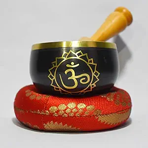 Tibetan singing bowl with OM design (3.5 inch Diameter) with stick and cushion [Al-Arfat.industrial]