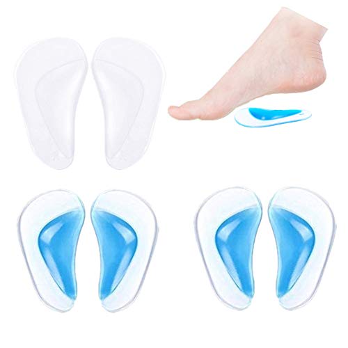 SIISMI - 3 pares de plantillas de gel para el arco del pie, para fascitis plantar, almohadillas ortopédicas para aliviar el dolor de mujeres y hombres