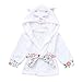 Produktbild OverDose Damen Kleinkind Baby Jungen Mädchen Langarm Bademantel Katze Druck Hoodie Niedlichen Stil Home Party Cosplay Nachtkleid KleidungWeiß12-18 Monate