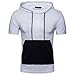Produktbild VENMO Herren Sommer Casual Patchwork Hoodie Kurzärmlige T-Shirt-Bluse mit Kapuze Herren Tanktop Tank Top Tankshirt T-Shirt mit Print Unterhemden Ärmellos Weste Muskelshirt (White, M)