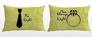 the purple tree Polyester Blend Couple Pillow Covers (Green) - 2 Pieces