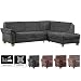 Produktbild CAVADORE Ecksofa Byrum mit Federkern mit Ottomane rechts / Landhaus Schlafsofa mit Bettfunktion und geräumigem Bettkasten im Landhausstil / 249 x 87 x 189 / Lederoptik Anthrazit