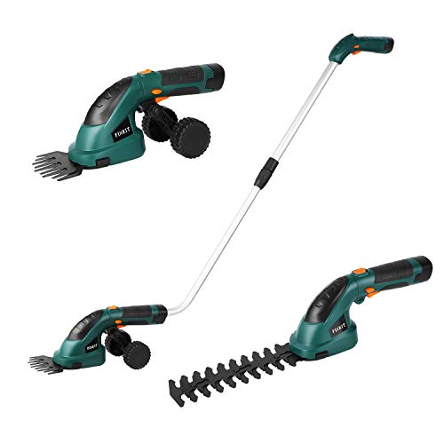 Fixkit 7.2V 2 in 1 Cordless Grass and Hedge Trimmer, 2 Interchangeable Blades, Telescopic Handle & T