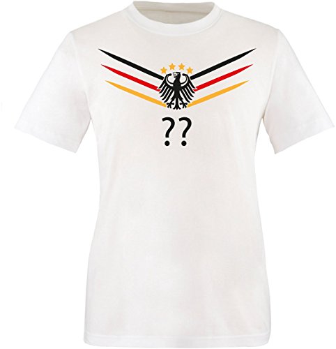 Luckja EM 2016 Deutschland Trikot Wunschname und Wunschnummer M 02 Herren Rundhals T-Shirt