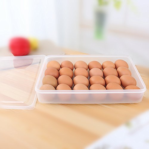 Eierbox,Hikeren Eier-Halter-Kasten Covered Egg Spender mit Griff-Speicher-Organisator für Küche 24-Ei Kapazität - 4