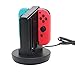 Produktbild HKFV Ladestation für Nintendo Switch Konsole Joy-Con & Pro Controller Wechseln Sie Das Gamepad Ladegerät