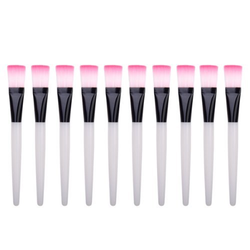 SODIAL(R) 10pcs Pink brosse White Bar de Masque Facial Soins de la Peau Outils de Maquillage