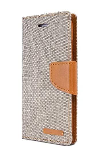 TELETEL Modern Series Magnetic Closure Wallet Flip Case Cover for Samsung Galaxy S23 Ultra (Denim Cloth|Grey)
