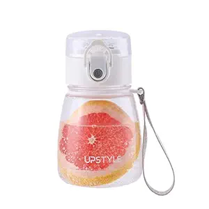 UPSTYLE 10oz Kids Sippy Cup with Straw BPA-free Mini Small Sports Travel Water Bottle Portable Milk Juice Mugs Toddler Learner Trainer Cups (Clear White)