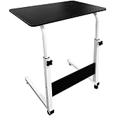 Acomoda Textil - Desk Table with Wheels for Work and Study, Multipurpose Adjustable Side Table for Bedroom, Living Room and K