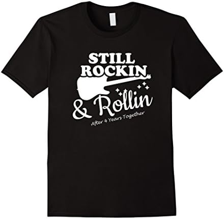 Men's 4th Wedding Anniversary Gifts 4 Year Shirt For Him and Her 2XL Black