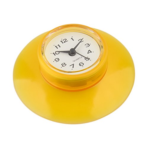 Vicoki Silikon Saugnapf Uhr Wasserdicht Mini Küche Bad Dusche Uhr - Gelb