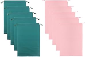DOFU Neikafan 10 Pcs Drawstring Shoe Bags Large Waterproof Shoe Bags Clothes Bag Storage Bag for Portable Boot Bag Pink Travel Shoe Bags and Green Daily Shoe Bags for Storage Use (2 Colors)