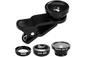 Akemaio Telefon-Kamera-Objektiv-3 in 1 Telefon Fisheye Makro-Kamera-Objektiv Clip Handy-Objektiv-Kits, Kompatibel mit iPhone, Samsung, Huawei, iPad, Sony